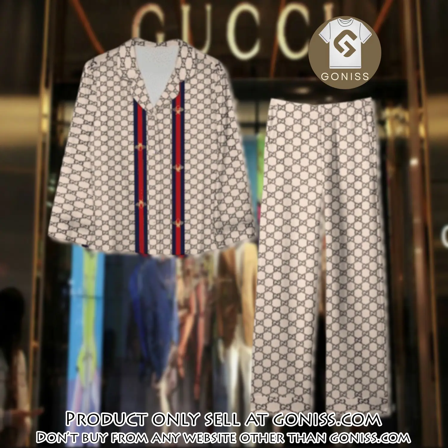 Trending luxury gc satin pajama set pjs1068 gn1221174